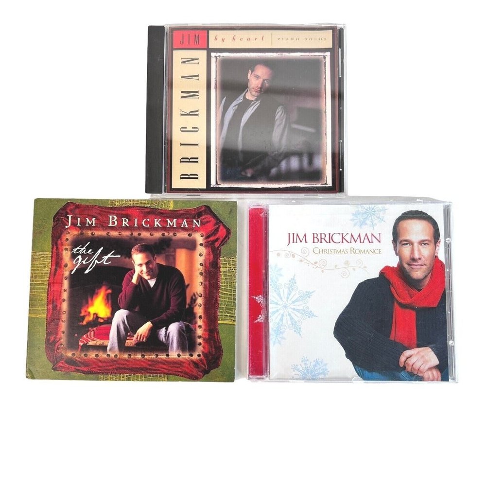 3 Jim‎ Brickman CDs By Heart Piano Solos Christmas Romance The Gift Lot Albums
